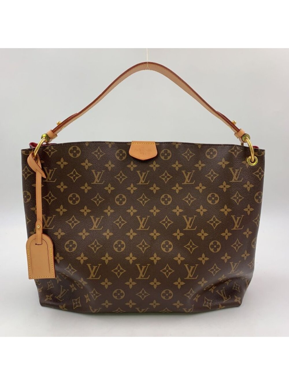 Louis Vuitton Graceful MM Pivoine Leather Brown Light Shoulder Bag Gold